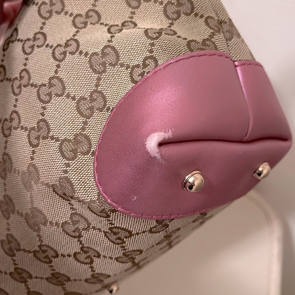 Gucci Metallic Pink Monogram Pochette - Picture 6 of 16
